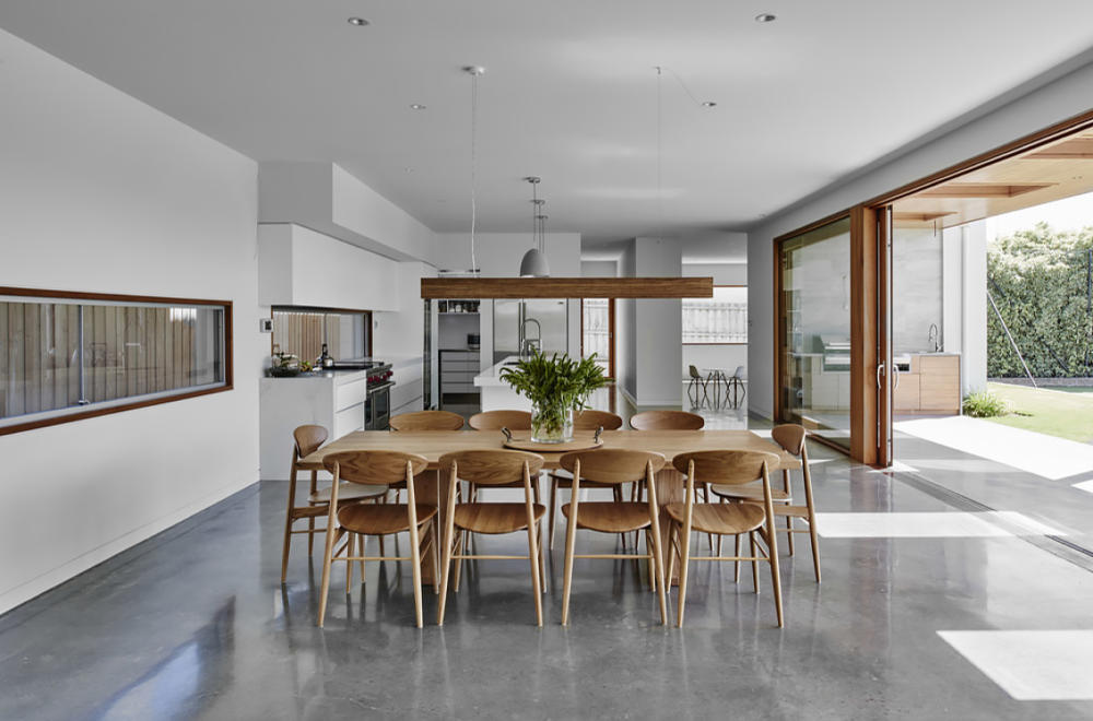 Polished concrete flooring in Geelong home
