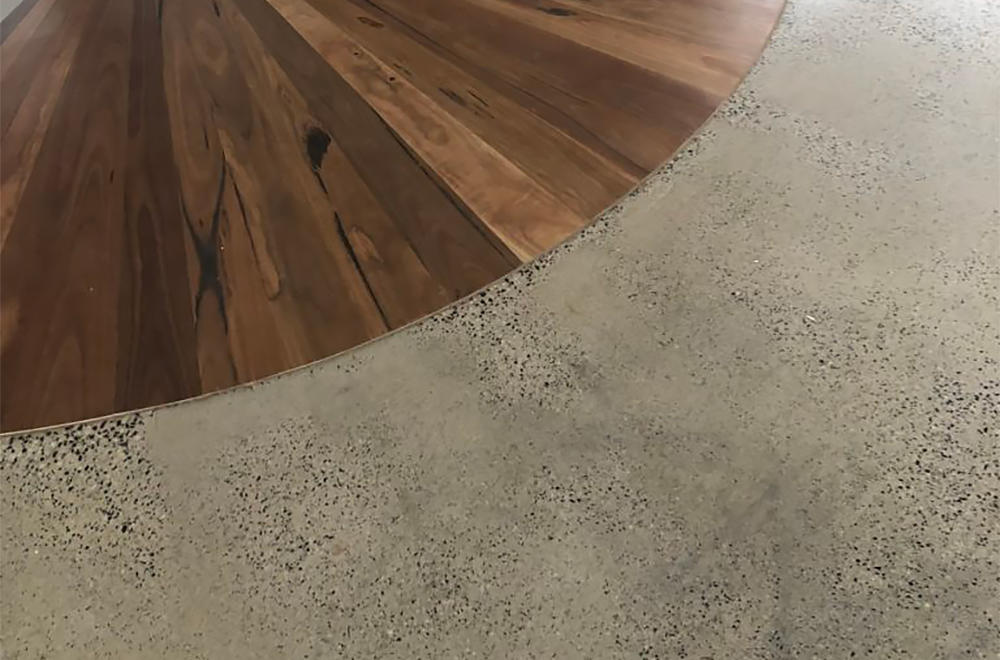 Close up of quarter exposure polished concrete floor in Geelong home